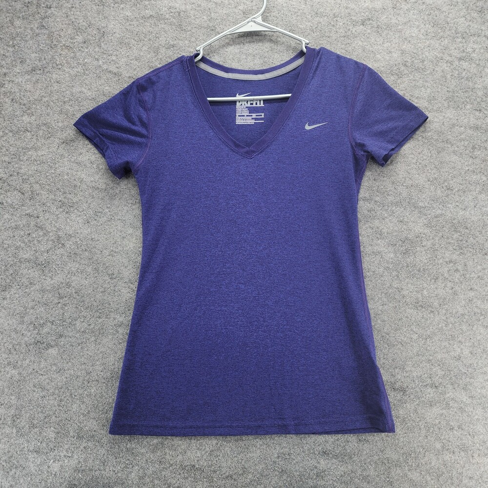 Nike Shirt Womens XS Purple Regular Fit Short Sleeve Dri Fit